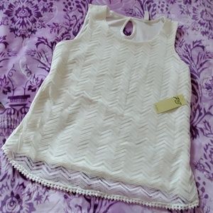 White net top with inside lining